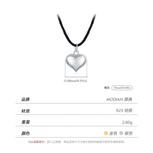 Wholesale Minimalist Heart Shape 925 Sterling Silver Pendant Clavicle Chain For Women With Diamond Design