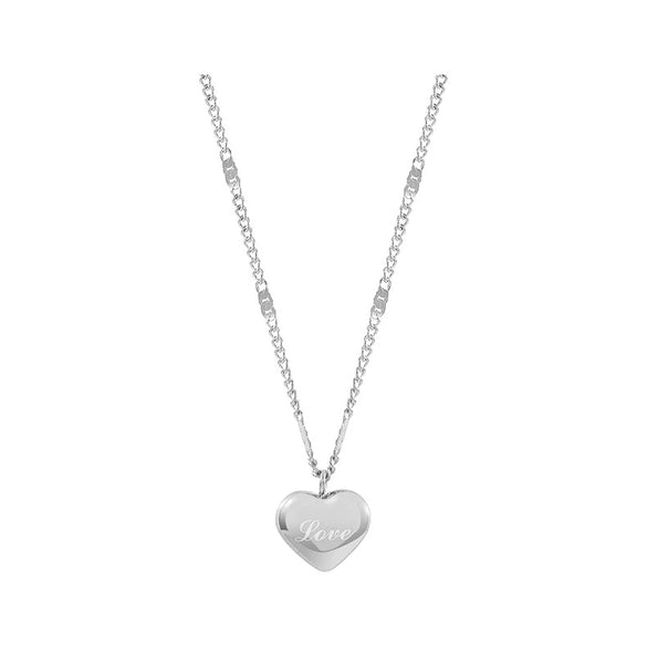 Wholesale Minimalist Heart Shape Titanium Steel Women's Necklace With Cross Chain And Electroplating Treatment