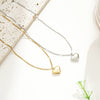 Wholesale Minimalist Heart Shape Titanium Steel Women's Necklace With Cross Chain And Electroplating Treatment