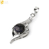 Wholesale Minimalist Heart Shaped Natural Crystal Stone And Zircon Silver Clavicle Pendant Necklace