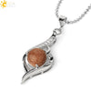 Wholesale Minimalist Heart Shaped Natural Crystal Stone And Zircon Silver Clavicle Pendant Necklace