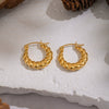 Wholesale Minimalist Hemp Texture Ushaped Stainless Steel Stud Earrings For Women With Pvd Furnace Vacuum Real Gold Plating