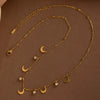Wholesale Minimalist Highend Heart Shape Moon Zircon Titanium Steel Necklace With Copper Pendant And Electroplating For Women