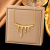 Wholesale Minimalist Hiphop Hornshaped Real Gold Plated Titanium Steel Snake Bone Chain Necklace For Women