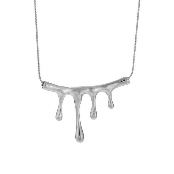 Wholesale Minimalist Hiphop Hornshaped Real Gold Plated Titanium Steel Snake Bone Chain Necklace For Women