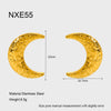 Wholesale Minimalist Ins Style Geometric Stainless Steel 18K Gold Plated Hammered Moon Earrings For Women