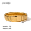Wholesale Minimalist Ins Style Wide Surface Hollow Titanium Steel 18K Gold Plated Electroplated Geometric Bracelet