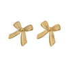Wholesale Minimalist 18K Gold Electroplated Stainless Steel Bow Tie Earrings For Women