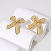 Wholesale Minimalist 18K Gold Electroplated Stainless Steel Bow Tie Earrings For Women