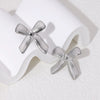 Wholesale Minimalist 18K Gold Electroplated Stainless Steel Bow Tie Earrings For Women