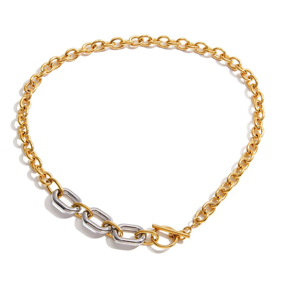 Wholesale Minimalist Light Luxury Geometric Stainless Steel Electroplated Necklace For Women