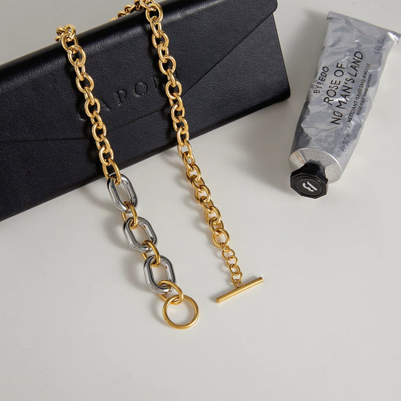 Wholesale Minimalist Light Luxury Geometric Stainless Steel Electroplated Necklace For Women