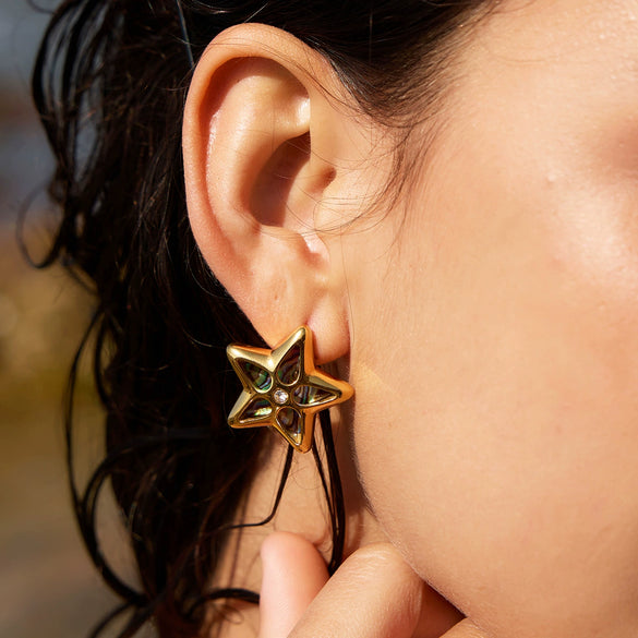 Wholesale Minimalist Marine Life Pattern Electroplated Stainless Steel And Titanium Steel Earrings And Necklaces For Women