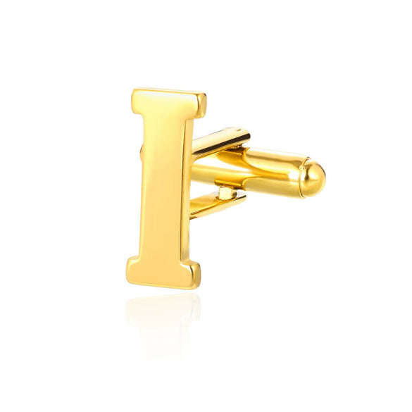 Wholesale Minimalist Men's Stainless Steel Clothing Cufflinks With Letters And Electroplating