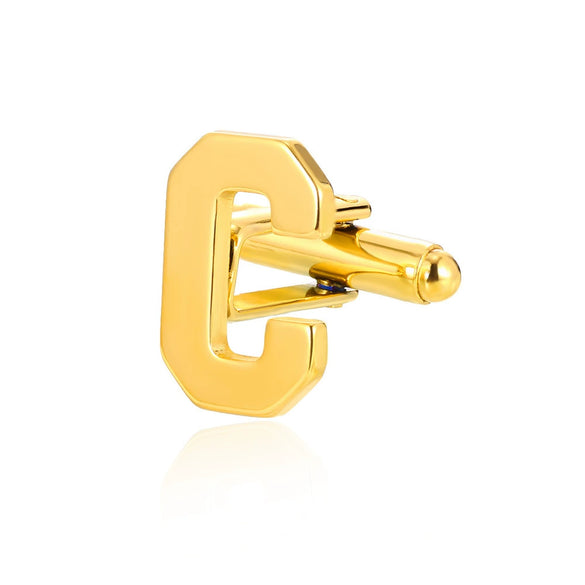Wholesale Minimalist Men's Stainless Steel Clothing Cufflinks With Letters And Electroplating