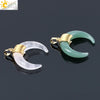 Wholesale Minimalist Natural Crystal Moonstone Semiprecious Stone Copper Buckle Pendant Jewelry With Electroplating