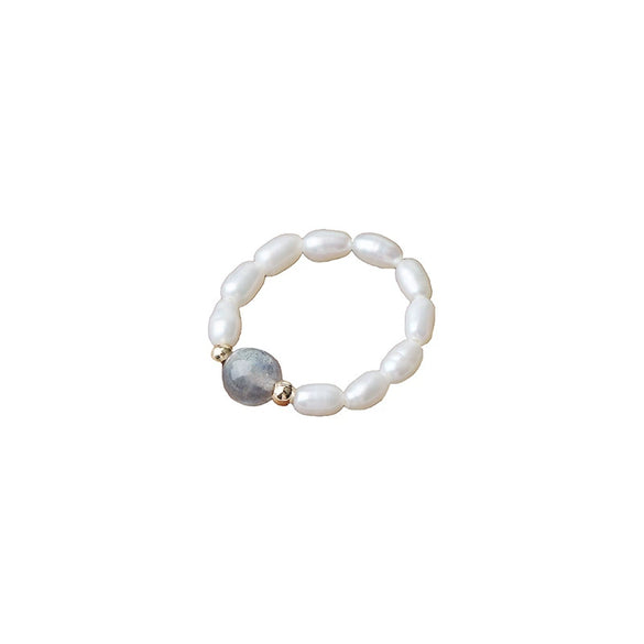 Wholesale Minimalist Natural Freshwater Pearl And 14K Gold Ring Rice And Water Drop Shape