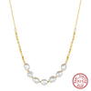 Wholesale Minimalist Natural Geometric Silver S925 Sterling Silver Cultured Freshwater Pearl Necklace With Electroplating