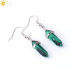 Wholesale Minimalist Natural Stone And Copper Accessories Hexagonal Prism Bullet Pendant Earrings