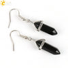 Wholesale Minimalist Natural Stone And Copper Accessories Hexagonal Prism Bullet Pendant Earrings