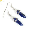 Wholesale Minimalist Natural Stone And Copper Accessories Hexagonal Prism Bullet Pendant Earrings
