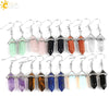 Wholesale Minimalist Natural Stone And Copper Accessories Hexagonal Prism Bullet Pendant Earrings