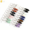 Wholesale Minimalist Natural Stone And Copper Accessories Hexagonal Prism Bullet Pendant Earrings