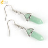Wholesale Minimalist Natural Stone And Copper Accessories Hexagonal Prism Bullet Pendant Earrings