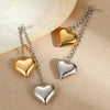 Wholesale Minimalist Niche Ins Wind Women's Stainless Steel 18K Plated Heart Shape Earrings