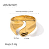 Wholesale Minimalist Open Arc Ring Titanium Steel Gold Plated Geometric Women's Jewelry