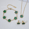 Wholesale Minimalist Plants And Flowers Style Titanium Steel 18K Electroplated Earrings Necklaces And Bracelets Set