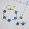 Wholesale Minimalist Plants And Flowers Style Titanium Steel 18K Electroplated Earrings Necklaces And Bracelets Set