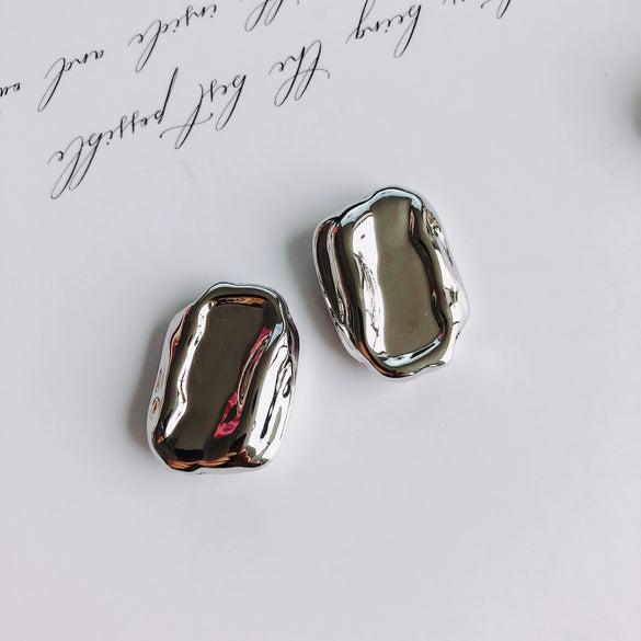 Wholesale Minimalist Plastic And Resin Irregular Shaped Straight Hole Beads Electroplated Handmade Jewelry Accessories