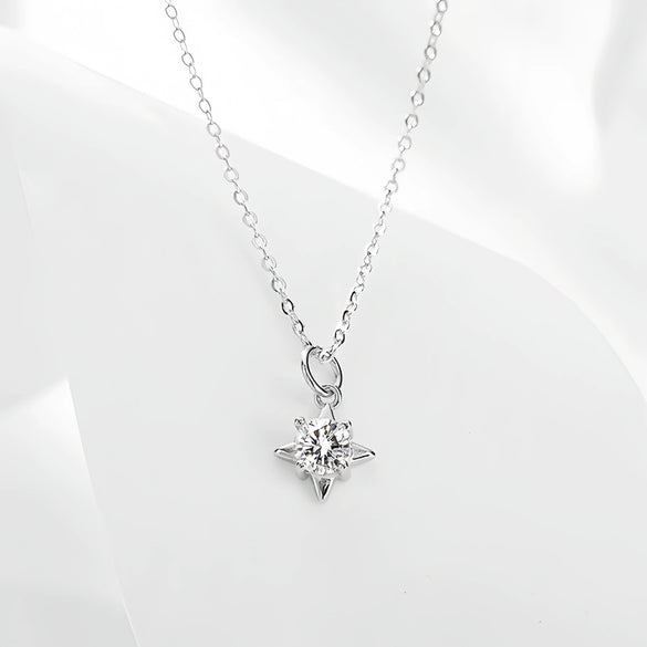 Wholesale Minimalist S925 Sterling Silver Star Shape Necklace For Women