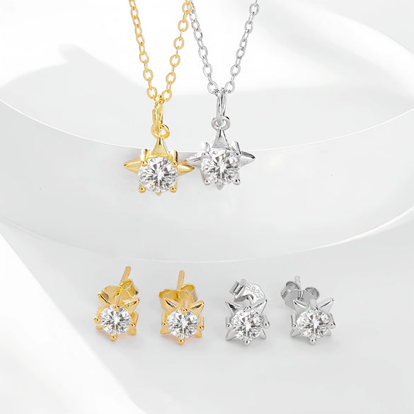 Wholesale Minimalist S925 Sterling Silver Star Shape Necklace For Women