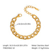 Wholesale Minimalist Simple Basic Titanium Steel Gold Plated Waterproof Jewelry With Geometric Horse Whip Chain Necklace And Bracelet