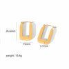 Wholesale Minimalist Simple Versatile Geometric Rectangular Stainless Steel Electroplated Earrings For Women