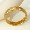 Wholesale Minimalist Snake Bone Stretchable Soft Bracelet Electroplated Titanium Steel With Vertical Stripe Design