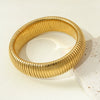 Wholesale Minimalist Snake Bone Stretchable Soft Bracelet Electroplated Titanium Steel With Vertical Stripe Design