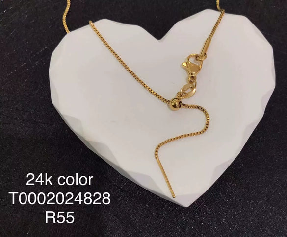 Wholesale Minimalist Stainless Steel And Copper Gold Plated Oshaped Chain Necklace Unisex