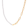 Wholesale Minimalist Stainless Steel And Titanium Steel Electroplated Pearl Necklace