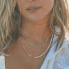 Wholesale Minimalist Stainless Steel And Titanium Steel Electroplated Pearl Necklace