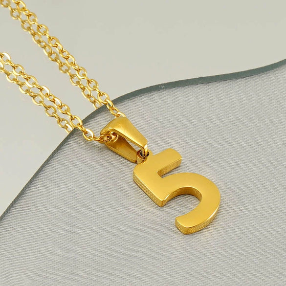 Wholesale Minimalist Stainless Steel And Titanium Steel Necklace With Arabic Digital Pendant And Cross Chain Electroplated For Men And Women