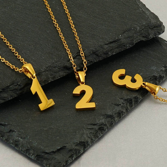 Wholesale Minimalist Stainless Steel And Titanium Steel Necklace With Arabic Digital Pendant And Cross Chain Electroplated For Men And Women