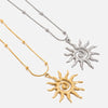 Wholesale Minimalist Stainless Steel Geometric Hammered Spiral Sun Pendant Necklace With 18K Gold Electroplated Design For Women
