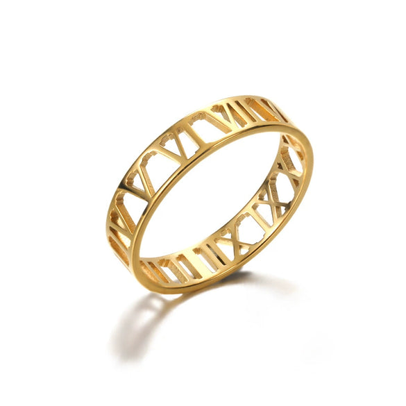 Wholesale Minimalist Stainless Steel Hollow Heart Shape Geometric Unisex Ring With Electroplating