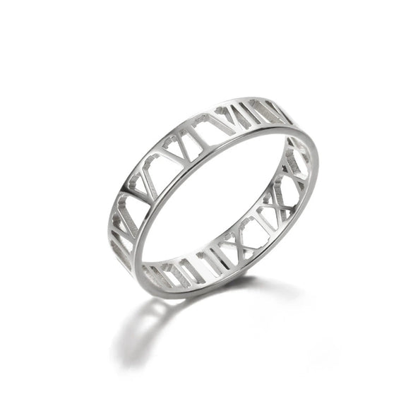 Wholesale Minimalist Stainless Steel Hollow Heart Shape Geometric Unisex Ring With Electroplating