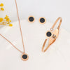 Wholesale Minimalist Stainless Steel Jewelry Set With Cross Crown And Roman Numerals Earrings Necklace And Bracelet For Women