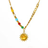 Wholesale Minimalist Stainless Steel 18K Gold Plated Sun Pendant Necklace For Women