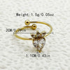 Wholesale Minimalist Stainless Steel Open Ring With Flower Leaves Fishtail Radish And Heart Shape Electroplated